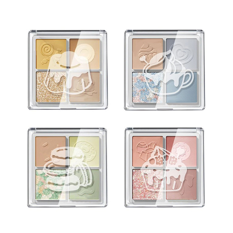4 色便携式哑光闪光眼影盘