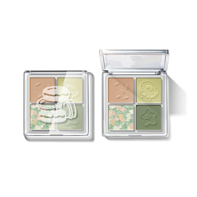 4 色便携式哑光闪光眼影盘