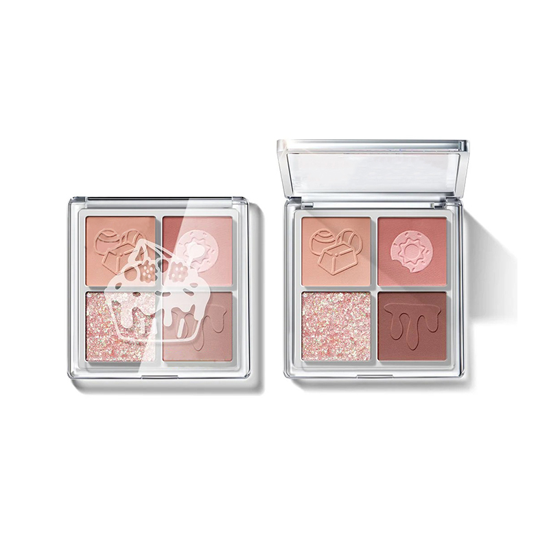 4 色便携式哑光闪光眼影盘