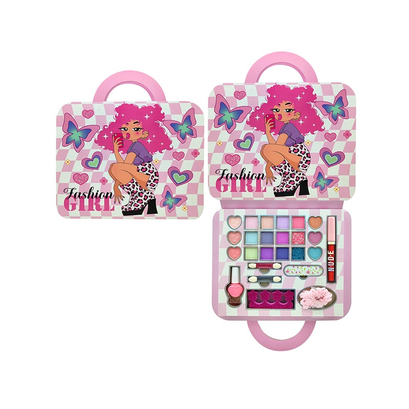 手持颜色丰富的眼影套件